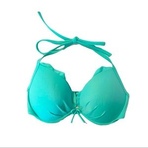 EUC Victoria Secret ruffled trim bikini top